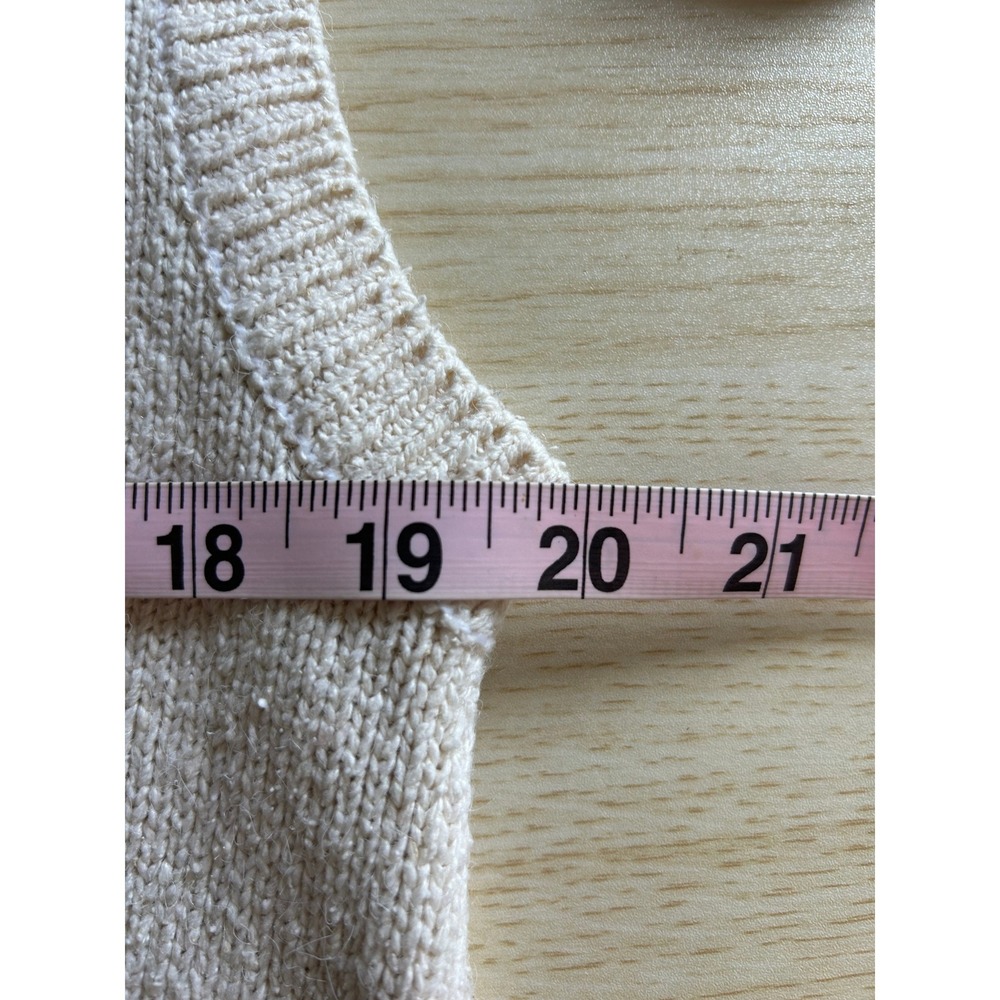 Jaclyn Smith Sweater Vest S Silk wool Vintage Cream romantic Rose grandmacore - Picture 5 of 8